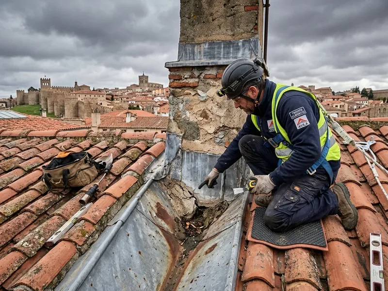Diagnóstico técnico de filtración en limahoya de tejado en Ávila para distinguir goteras de condensación